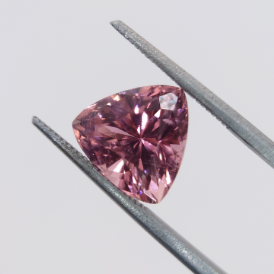 4.4ct Pink Tourmaline in Fancy Trillion Precision Cut from Keffi Mine Nigeria